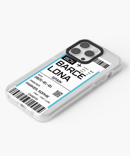 Barcelona Boarding Pass iPhone Case