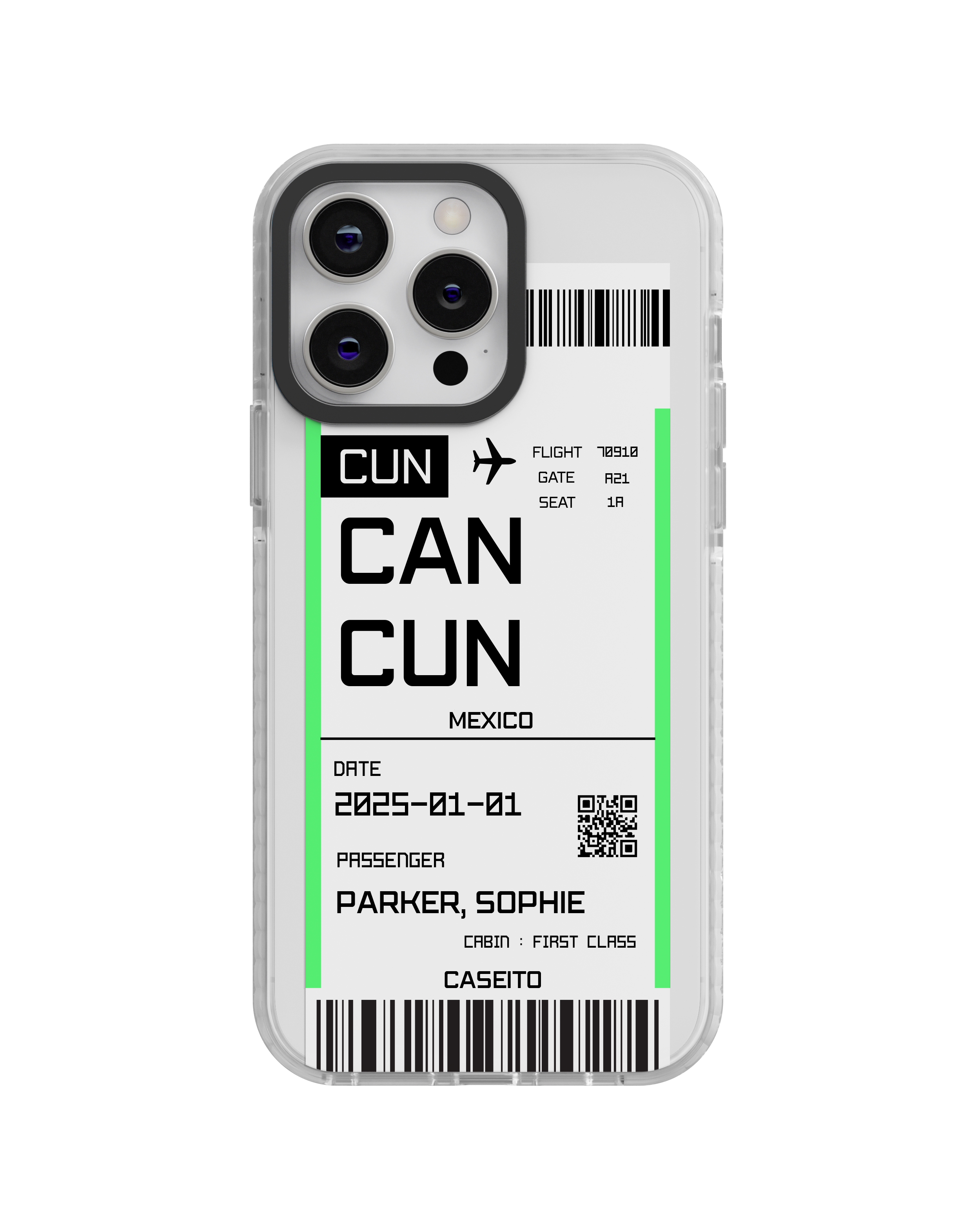 Cancun Boarding Pass iPhone Case